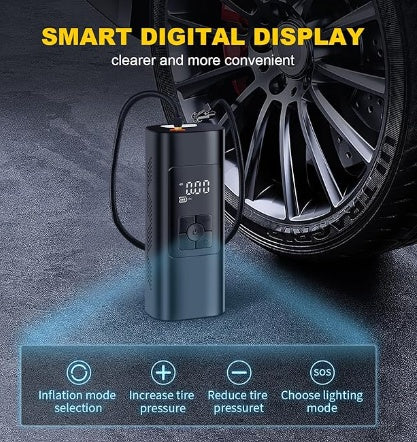 Portable Tire Inflator, Power Bank, & Flashlight