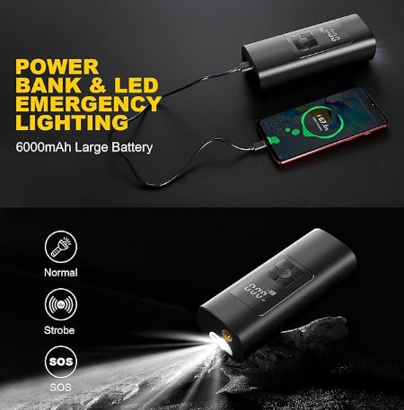 Portable Tire Inflator, Power Bank, & Flashlight