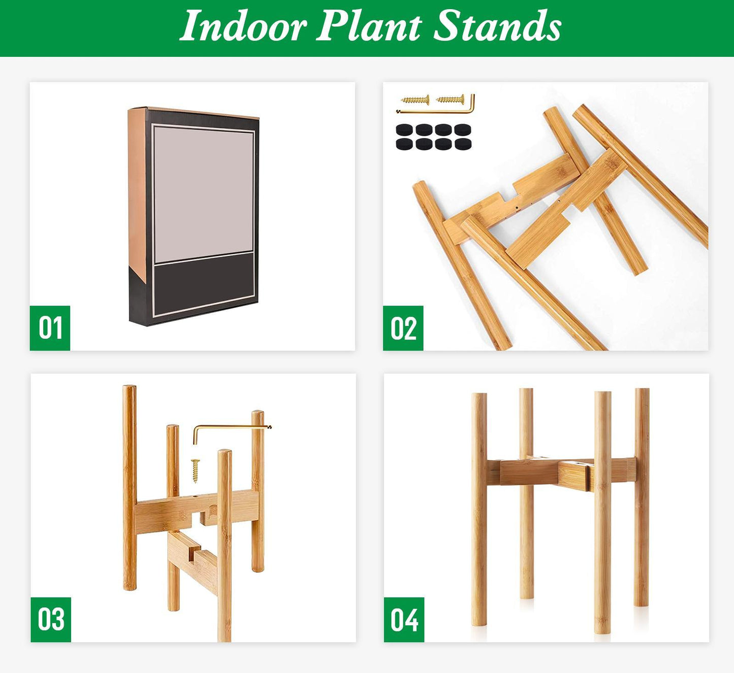 Indoor And Outdoor Balcony Bamboo Plant Stand