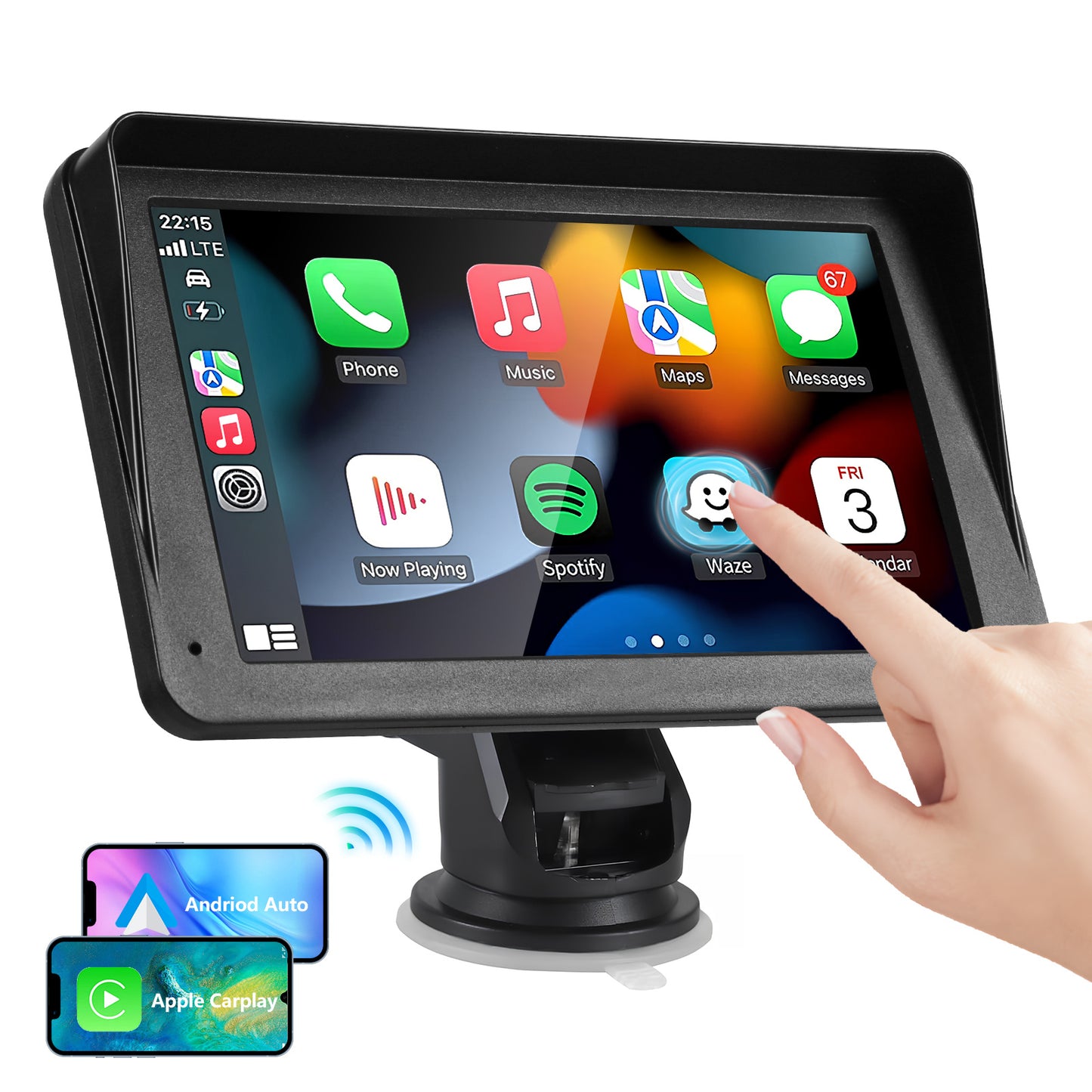 7" Portable CarPlay Touchscreen