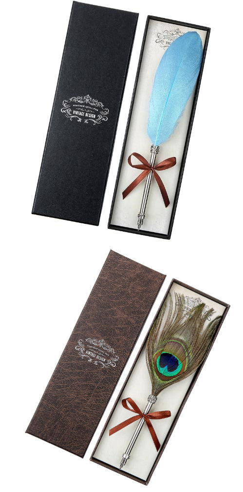 Retro Vintage Design Feather Quill Pen Set