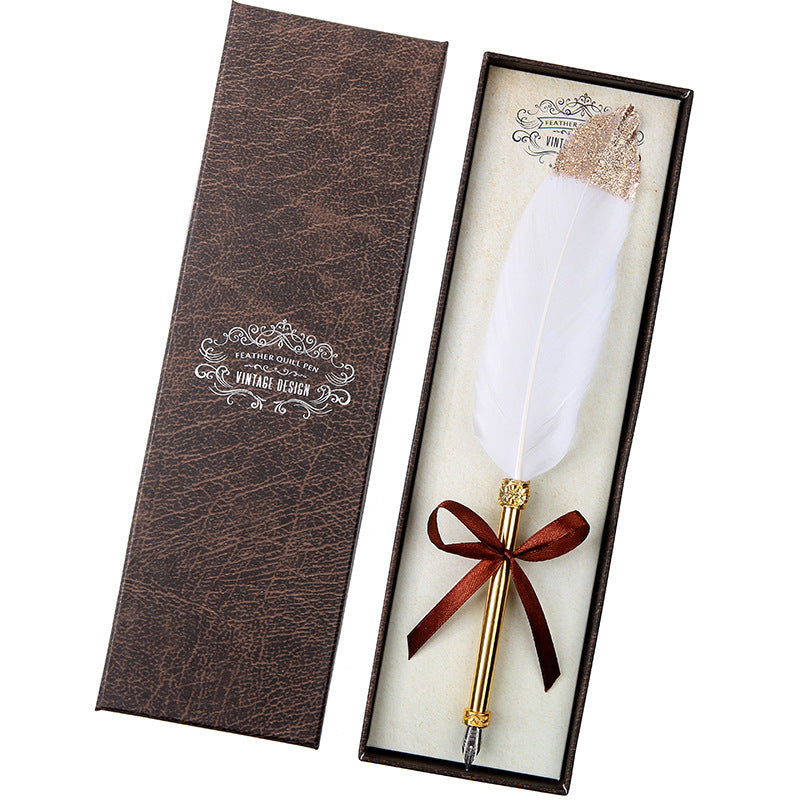 Retro Vintage Design Feather Quill Pen Set