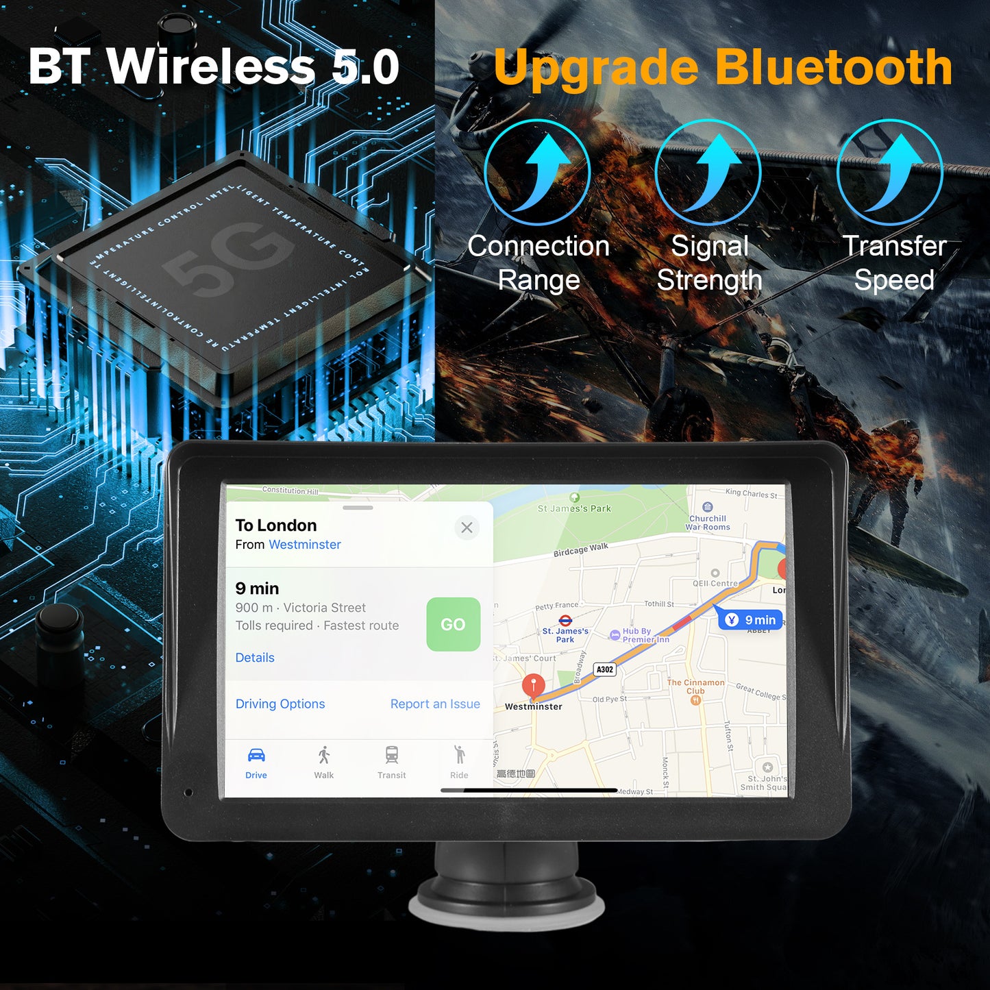 7" Portable CarPlay Touchscreen