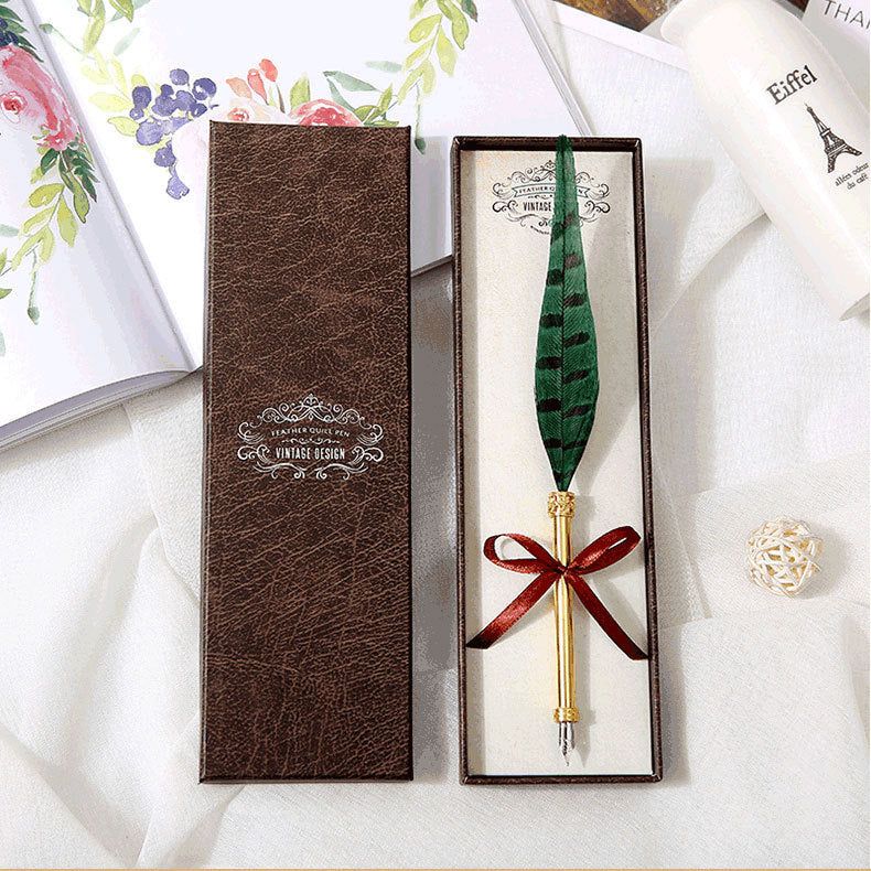 Retro Vintage Design Feather Quill Pen Set