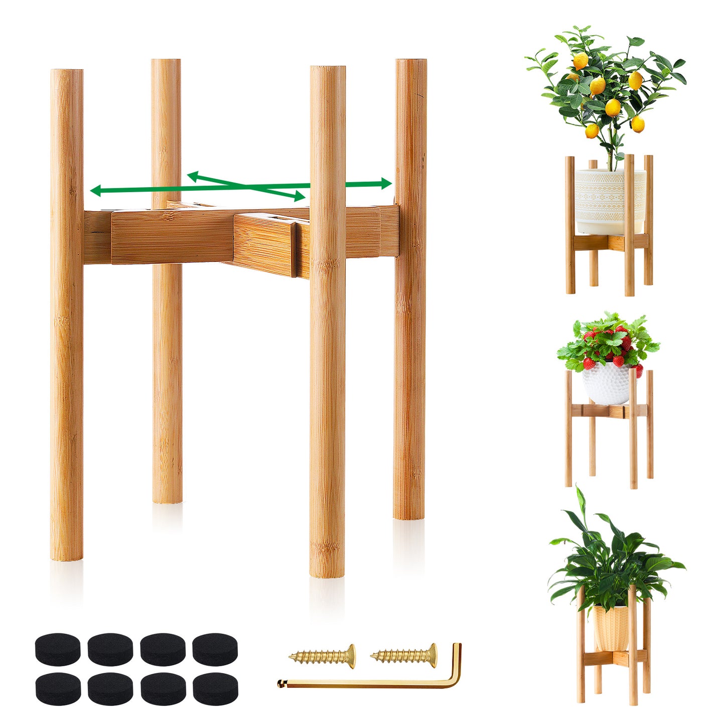 Indoor And Outdoor Balcony Bamboo Plant Stand