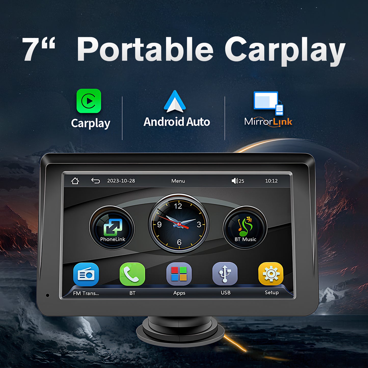 7" Portable CarPlay Touchscreen